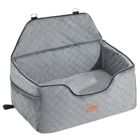 Dog Car Seat, Dog Booster Seat for Car with A Storage Pocket, Pet Car Seat with Clip-On Safety Leash, Sponge Filling, Dog Car Bed for Medium & Large D
