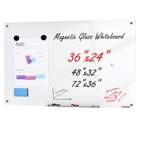 VEVOR Magnetic Glass Whiteboard 36"x24" Wall-Mounted White
