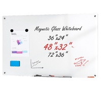 VEVOR Magnetic Glass Whiteboard 48"x32" Wall-Mounted White