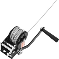 Hand Winch, 362.8 kg Pulling Capacity, Boat Trailer Winch Heavy Duty Rope Crank with 10 m Steel Wire Cable and Two-Way Ratchet, Manual Operated Hand C