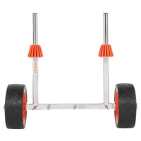 Kayak Cart, 113.4 kg Load Capacity, Canoe Cart Dolly with 19.1 cm Solid Rubber Tires & Kickstand, Assembles & Disassembles Within Seconds, Paddle Boar