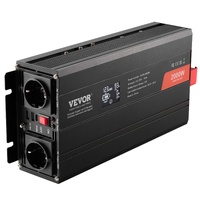 Pure Sine Wave Inverter, 2000 Watt, Power Inverter with 2 AC Outlets 2 USB Port 1 Type-C Port, LCD Display and Remote Controller for Medium-Sized Hous
