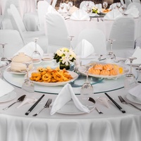76.8 cm Glass Lazy Susan Turntable, Tempered Glass Dining Table Centerpiece with 6 Rotating Wheels, 360° Smooth & Silent Spin Tabletop Rotating Tray, 
