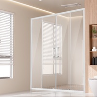 VEVOR Semi-frameless Double Sliding Shower Door Tempered Glass Chrome