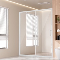 VEVOR Semi-Frameless Shower Door 57.7-59" x 70" Tempered Glass Chrome