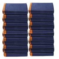 VEVOR Moving Blankets 2032x1829mm 12 Pack Non-Woven Cotton Blue/Orange