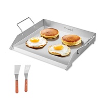 VEVOR Stainless Steel Griddle 18x16 inch Universal Gas Grill BBQ