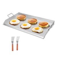 36x22 in Flat Top Griddle Stainless Steel Universal BBQ Grill Pan Cookware