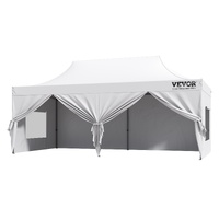 VEVOR Pop Up Canopy Tent 10x20ft White Gazebo with Sidewalls