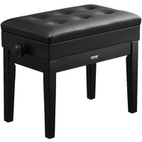 VEVOR Piano Bench Adjustable Height Padded Keyboard Chair Storage