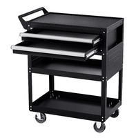 5-Tier Tool Cart with Wheels, 400 lbs Load Capacity, Rolling Work Cart with 2 Drawers & Pegboard, Mechanic Tool Storage Organizer with Locking System 