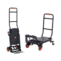 VEVOR Aluminium Hand Truck 2 in 1, 136kg Convertible Dolly with Rubber Wheels