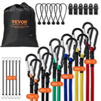 VEVOR 30 Piece Bungee Cords Set 8mm Heavy Duty Steel Carabiners