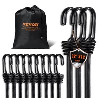 VEVOR 12 Piece Bungee Cords 32in Heavy Duty 8mm Black Hooks