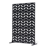 VEVOR Metal Privacy Screen 5-Panel 47"W x 72"H Black
