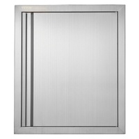 BBQ Access Door, 457x533 mm Single Outdoor Kitchen Door, Stainless Steel Flush Mount Door, Wall Vertical Door with Recessed Handle, for BBQ Island, Gr