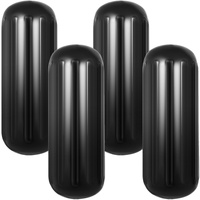 VEVOR 4 Ribbed Boat Fenders 10x28" Black Centre Hole Mooring Protection