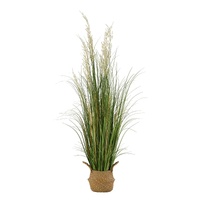 Artificial Grass Plant, 1194mm Reed Flower Grass in Pot, Premium PVC Faux Fake Greenery Shrubs Plant for Indoor Outdoor House Home Garden Office Room 