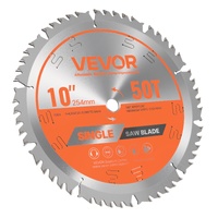 Circular Saw Blade, 254 mm Diameter, 50 Sharp Alloy Teeth, 15.875 mm Arbor, Fine Finish, Wood Cutting Blade for Circular Saw, with Noise-Reducing Heat