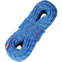10.2mm Dynamic Climbing Rope, 50M(164ft) Outdoor Rock Climbing Rope 25KN Breaking Tension, Stretchable Fiber Rope with Steel Snap Hooks for Escape, Ra