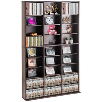VEVOR Media Storage Cabinet 9-Layer DVD Shelf 756 CDs Espresso