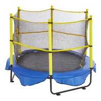 5FT Trampoline for Kids, 60" Indoor Outdoor Trampoline with Safety Enclosure Net, Basketball Hoop and Ocean Balls, Mini Toddler Recreational Trampolin