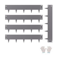Steel Landscape Edging, 5 Packs 990 x 207 mm Rust-Resistant Metal Landscape Edging, Bendable Garden Edging Border, Heavy Duty Lawn Edging, Easy-to-Ins