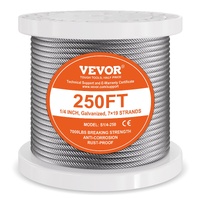 Carbon Steel Cable 6.35 mm 7 x 19 Steel Wire Rope 76.2 m Cable Railing
