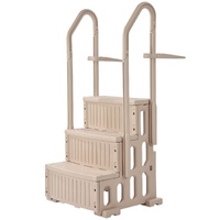 3-Step Taupe Robust Pool Ladder of 2 Handrails for 914.4-1219.2 mm Pools