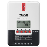 20A MPPT Solar Charge Controller, Auto DC Input, Solar Panel Regulator Charger with LCD Display Temperature Sensor Cable, for Sealed(AGM), Gel, Floode