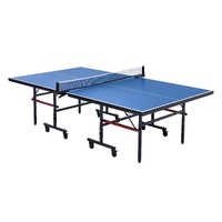 Ping Pong Table, Professional Table Tennis Game, Indoor MDF Portable Table Tennis Table, Foldable Ping Pong Table with Quick Clamp Net and Lockable Wh