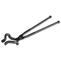 Blacksmith Tongs, 463mm Z V-Bit Tongs, Carbon Steel Forge Tongs with A3 Steel Rivets, for Knife Blades, Long Pieces, Circular Forgings, for Beginner a