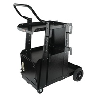 Welding Cart, 2-Tier Heavy Duty Welder Cart with Anti-Theft Lockable Cabinet, 265LBS Weight Capacity, 360° Swivel Wheels, Tank Storage Safety Chains, 