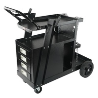 Welding Cart, 2-Tier 4 Drawers Welder Cart with 265 LBS Weight Capacity, Swivel Wheels, Tank Storage Safety Chains, Heavy Duty Rolling MIG Welder Cart
