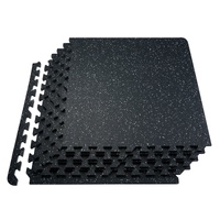 0.56 Inch Thick Gym Floor Mats, 25 Tiles Rubber Top with EVA Foam, 25" x 25" Gym Flooring Workout Mats with 100sq.ft Coverage, Interlocking Puzzle Gym