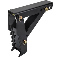 45.7 cm Backhoe Thumb, 12 mm Teeth Thickness Heavy Duty Excavator Thumb, Black Steel Weld On Thumb Attachments with 12mm Bolt-On Design Adjustable Mec