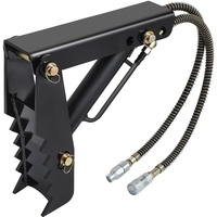 Hydraulic Backhoe Thumb, 45.7cm 1.27cm Thickness Heavy Duty Excavator Thumb, Black Steel Weld On Thumb Attachments with Hydraulic Cylinder, Mechanical