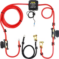 Split Charge Relay Kit, 6mtr, Automatic Dual Battery Isolator Kit with 140AMP Voltage Sense Relay VSR, Compatible with RV Marine Car Vehicle Truck Car