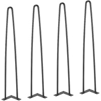 711.2MM Hairpin Furniture Legs, Metal Home DIY Projects for Nightstand, Coffee Table, Desk, 226.8KG Load Capacity with Rubber Floor Protectors, Metal 