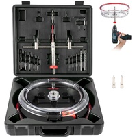 Adjustable Hole Saw Cutter Kit, 1-5/8" to 8" (40-200 mm), Two Replaceable Pilot Drill Bits, Twin Blade Recessed Hole Saw with PC Dust Shield, for Rece