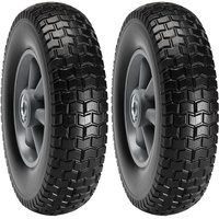 Solid PU Run-Flat Tire Wheel, 254 mm, 2-Pack, 81.6 kg Dynamic Load, 99.8 kg Static Load, Flat Free Tubeless Tires and Wheels for Hand Truck, Utility C