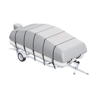Pontoon Boat Cover 800D Waterproof Trailerable 23-24 ft with Storage Bag