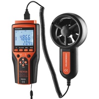 Split Handheld Anemometer, Digital Wind Speed CFM Meter Gauge with LED Backlight Screen, Measures Wind Velocity Wind Temperature Air Flow Wind Chill, 