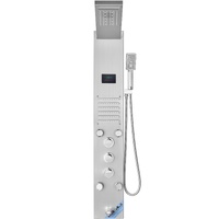 Shower Panel System, 6 Shower Modes, LED & Screen Hydroelectricity Shower Panel Tower, Rainfall, Waterfall, 5 Massage Jets, Tub Spout, Handheld Shower
