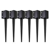 Fence Post Anchor Ground Spike 6 Pack 24 x 4 x 4 In Metal Fence Stakes