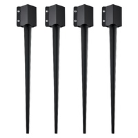 Fence Post Anchor Ground Spike 4 Pack 36 x 4 x 4 In Metal Fence Stakes