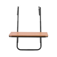 Balcony Hanging Table, 595 x 400 mm Folding Balcony Railing Table, Outdoor Balcony Bar Table for Railings, 4-Level Adjustable, Fit Railing from 1" to 