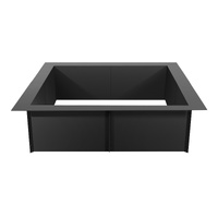 Fire Pit Ring, 42x42 in Outer/36x36 in Inner Diameter, 10inch Height Square Fire Pit Insert, Heavy Duty Carbon Steel Liner DIY Campfire Ring above or 