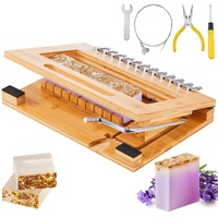 Soap Cutter, Cut 1-12 Bars, Precisely and Accurately Cut 1 Inch Bars, Bamboo Soap Slicer With Steel Wire, Multi Handmade Soap Wire Cutter for Loaf Can