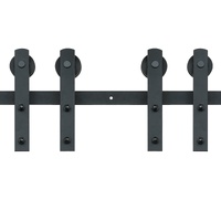 8FT Sliding Barn Door Hardware Closet Track Kit for Double Doors I Hanger